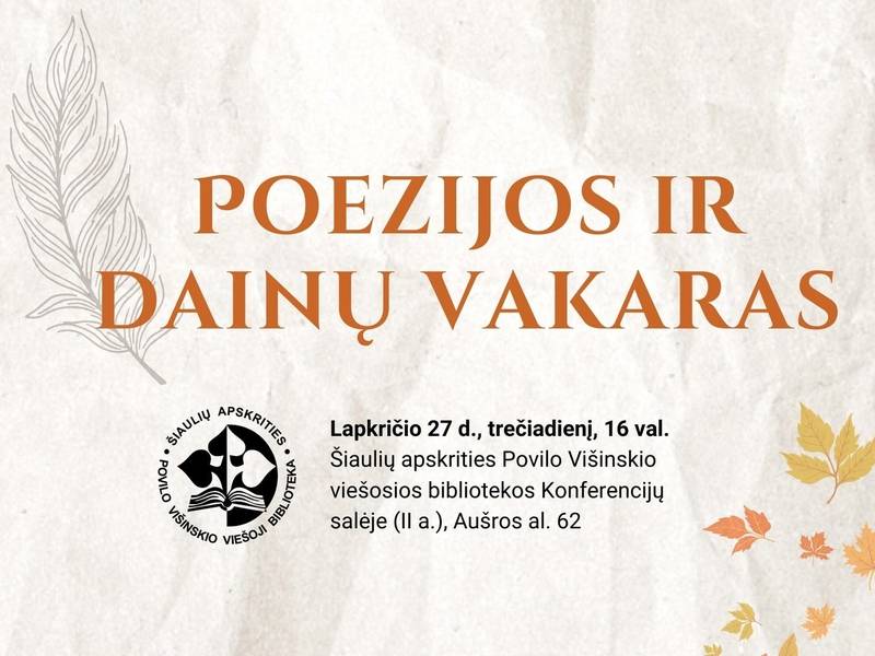 Poezijos ir dainų vakaras